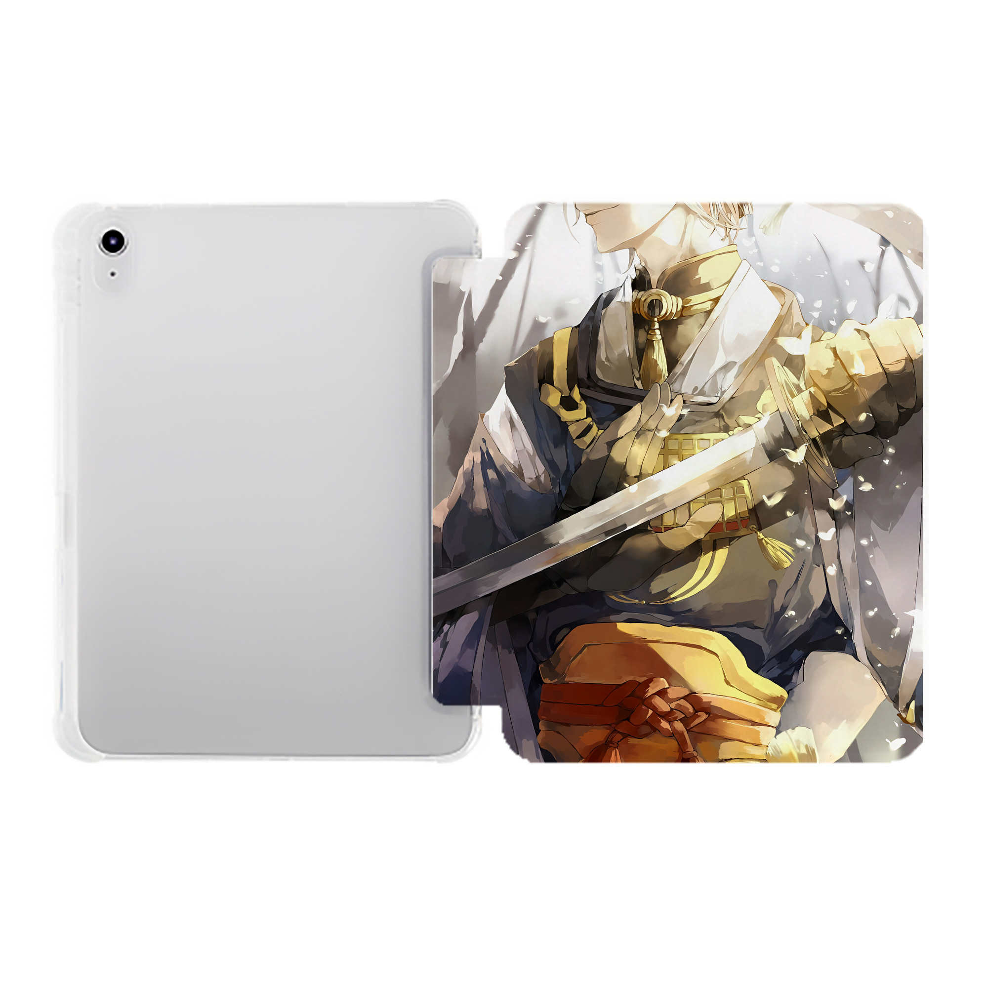（画像用） 刀剣乱舞 Touken Ranbu IPad ケース ペン収納付き 三つ折りスタンド PUレザー×シリコン 対応機種9.5/10.5/10.9インチ